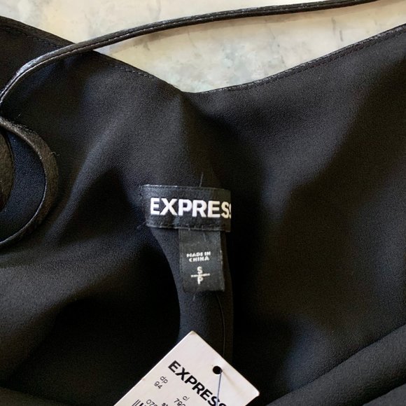 Express black halter open back satin maxi dress - Picture 12 of 14